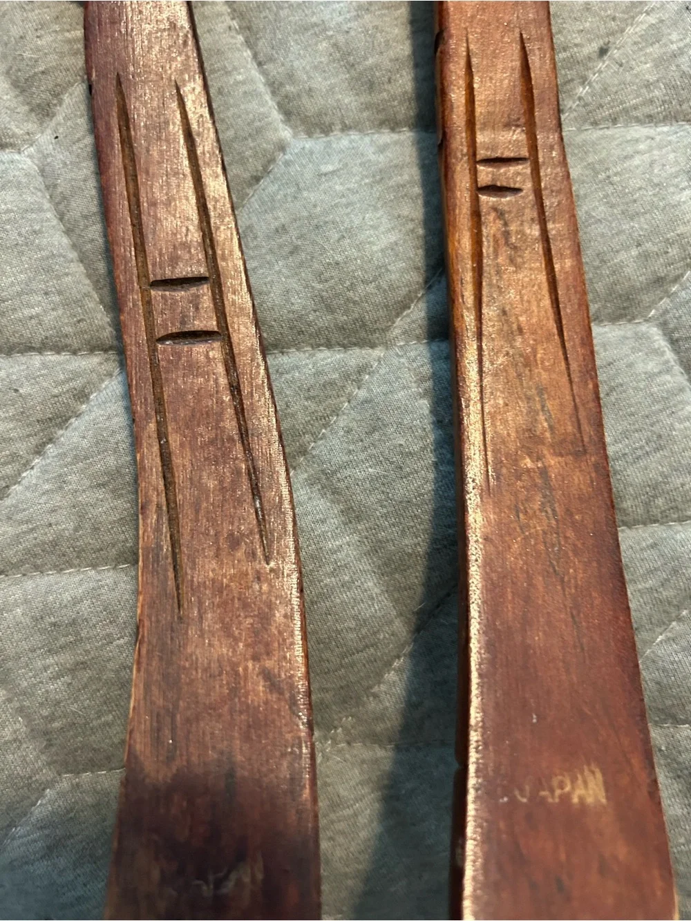 Hand-Carved Wooden Salad Serving Spoon and Fork - Brown